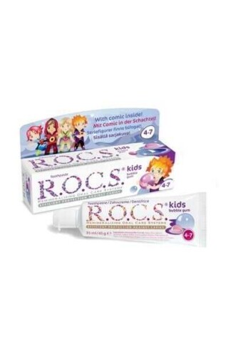 ROCS KIDS 4-7 YAŞ BALON SAKIZI AROMALI ÇOCUK DİŞ MACUNU 35 ML - R.O.C.S.