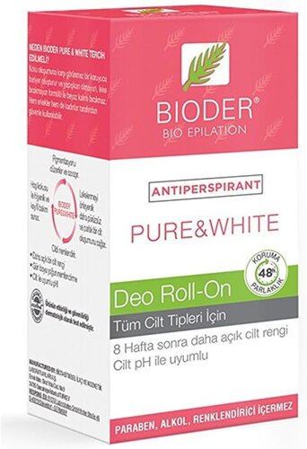 Antiperspirant Pure & White Deo Roll-On 50ml - Bioder