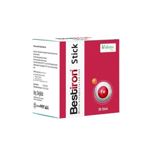 Bestiron Stick Demir Ve C Vitamini İçeren Takviye Edici Gıda 30 Stick Saşe - Valens