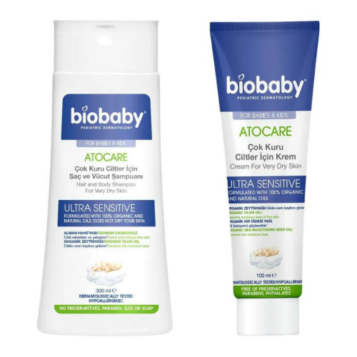 Biobaby Kuru ve Çok Kuru Ciltler İçin Şampuan ve Krem Seti - Biobaby