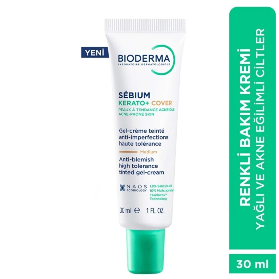 Bioderma Sebium Kerato+ Cover Renkli Krem Medium 30 Ml - 1