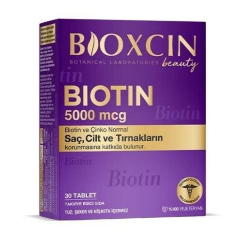 Bioxcin Biotin 5000 mcg Takviye Edici Gıda 30 Tablet - Bioxcin