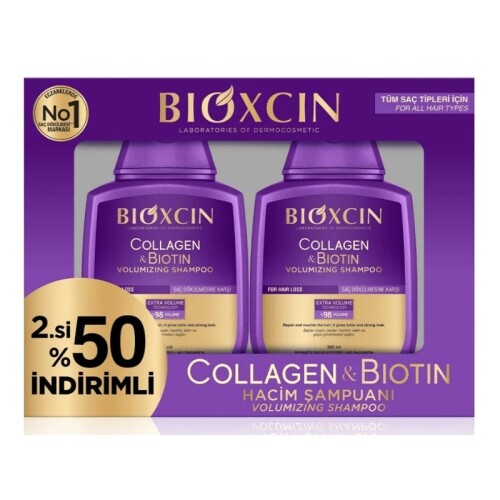 Bioxcin Collagen & Biotin Hacim Şampuanı 300 Ml 2'li Avantaj Paket - Bioxcin