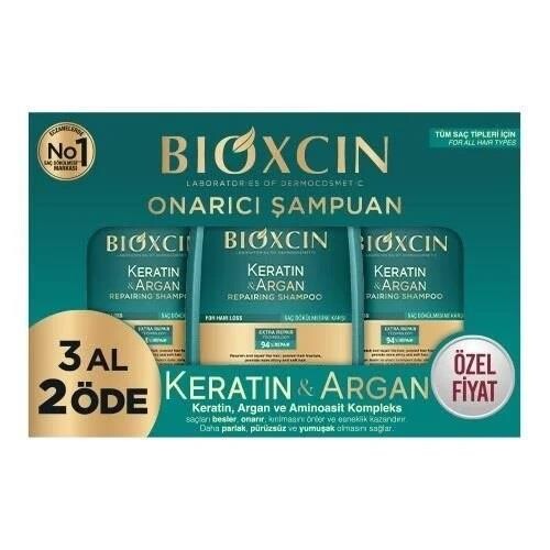 Bioxcin Keratin ve Argan Onarıcı Şampuan 300 ml - 3 Al 2 Öde - Bioxcin