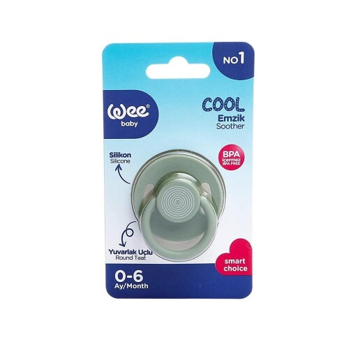Cool No1 Yuvarlak Uçlu Silikon Emzik 0-6 Ay - Wee Baby