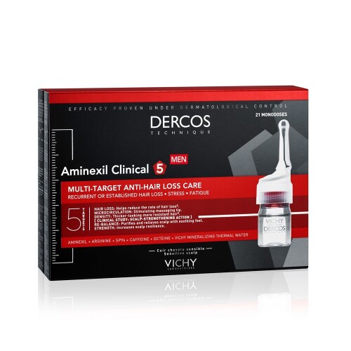 Dercos Aminexil Clinical 5 21x6ml - Erkekler için Saç Dökülmesine Karşı Serum - Vichy
