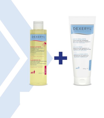 Ducray Dexeryl Cream 250 Gr + Dex Huile Lavante 200 Ml Set - Ducray