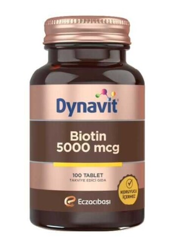 Dynavit Biotin İçeren Takviye Edici Gıda 5000 Mcg 100 Tablet - Eczacıbaşı