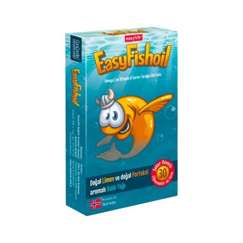 EasyFishoil Omega 3 ve Vitamin D İçeren Takviye Edici Gıda 45 gr - EASYVİT