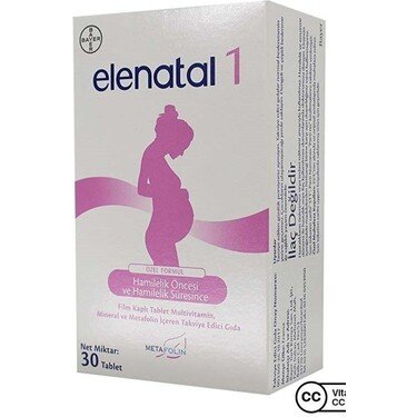 Elenatal1 Multivitamin - Mineral - Metafolin İçeren Takviye Edici Gıda 30 Tablet - 1