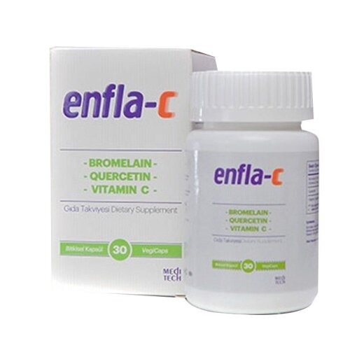 Enfla-C Bromelain, Vitamin C Ve Quercetin İçeren Takviye Edici Gıda 30 Bitkisel Kapsül - Meditech