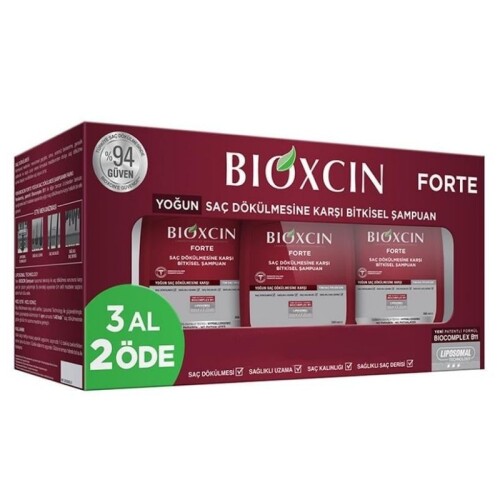 Bioxcin Forte Saç Dökülmesine Karşı Bakım Şampuanı 300 ml - 3 AL 2 ÖDE - Bioxcin