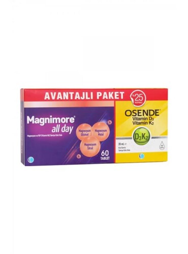 Magnimore All Day 60 Tablet + Osende D3K2 20 ml Damla - Tab İlaç