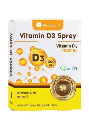 Medicago Vitamin D3 Sprey 1000 IU 30 Ml - Medicago