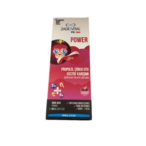 Miniza Power Propolis Çörek Otu Karışımı (Çilek Aromalı) 150ml - Zade Vital
