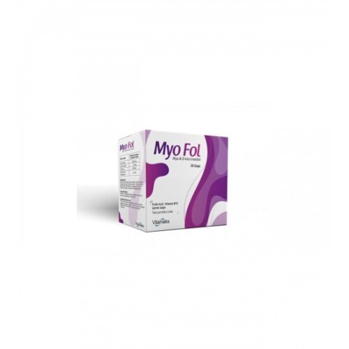 Myo Fol , Myo D-Kiro İnositol Folik Asit, Vitamin B12 İçeren Takviye Edici Gıda 30 Saşe - Vitamaks