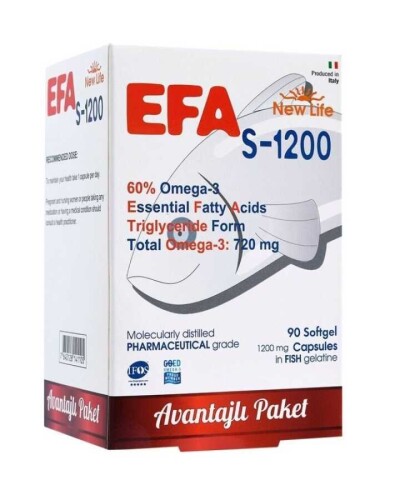 New Life Efa S-1200 Balık Yağı 90 Kapsül - New Life