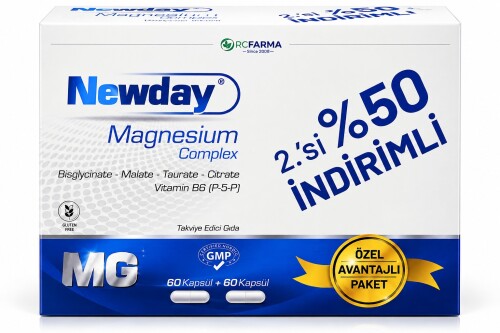 Newday Magnezyum Complex Kofre 2 X 60 Kapsül - RCFARMA