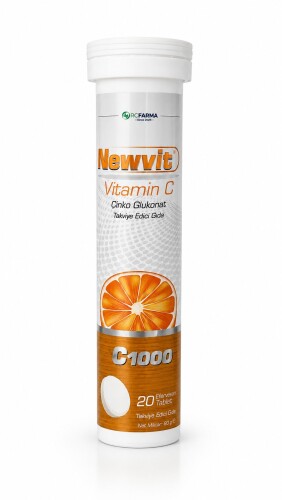 Newvit 1000 mg C Vitamini İçeren Takviye Edici Gıda 20 Tablet - RCFARMA