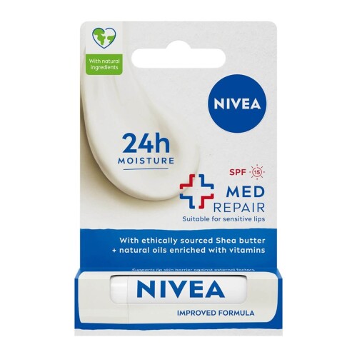 Nivea Renksiz Nemlendirici Dudak Bakım Kremi Med Repair 4.8 gr - Nivea