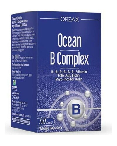 Ocean B Complex Takviye Edici Gıda 50 Kapsül - Orzax