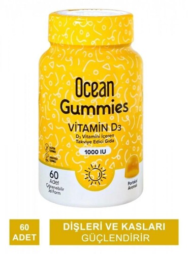 Ocean Gummies Vitamin D3 60 Çiğneme Form - Orzax