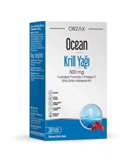Ocean Krill Oil Balık Yağı İçeren Takviye Edici Gıda 30 Kapsül - Orzax