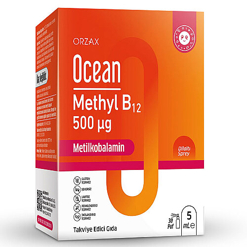 Ocean Methyl B12 Metilcobalamin 500µg 5ml Dilaltı Sprey - Orzax
