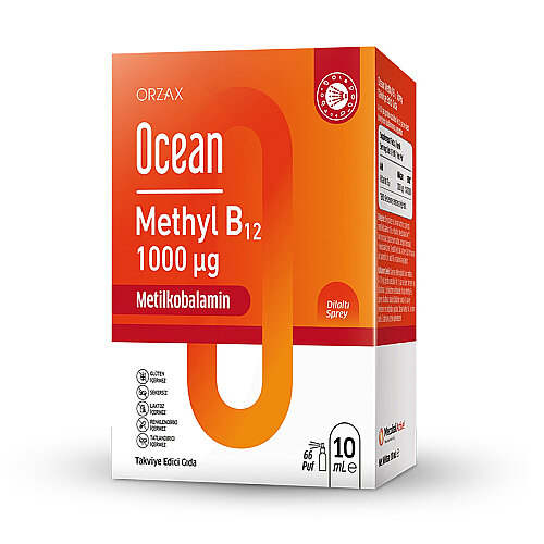 Ocean Methyl B12Metilcobalamin 1000mcg 10ml Dilaltı Sprey - Orzax