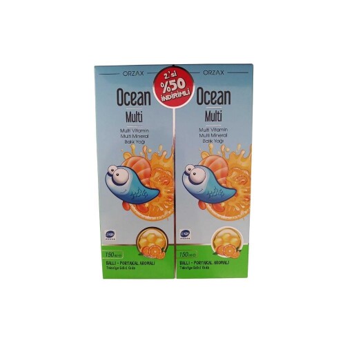 Ocean Multi Balık Yağı İçeren Bal Ve Portakal Aromalı Takviye Edici Gıda 2’li Avantaj Paketi - Orzax