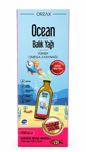 Ocean Omega3 Şurup 150 ml - Karışık Meyve Aromalı - Orzax