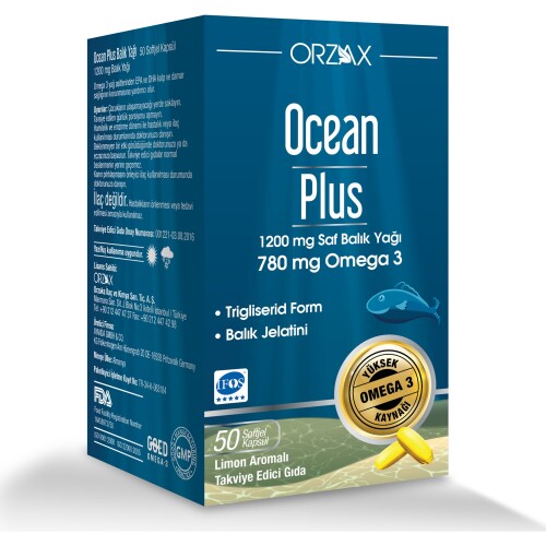 Ocean Plus Balık Yağı 1200mg 50 Kapsül - Orzax