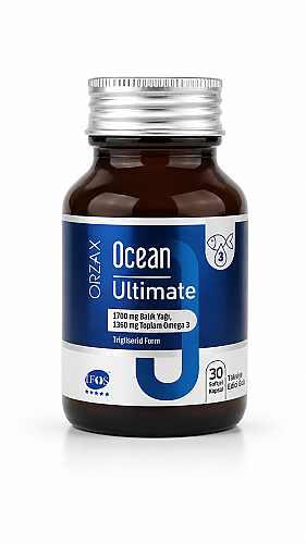 Ocean Ultimate 1200 mg Balık Yağı 1050 mg Omega3 Limon Aromalı Takviye Edici Gıda 30 Kapsül - Orzax
