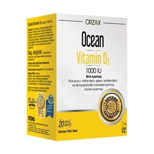 Ocean Vitamin D3 1000 IU Sprey 20ml - Orzax