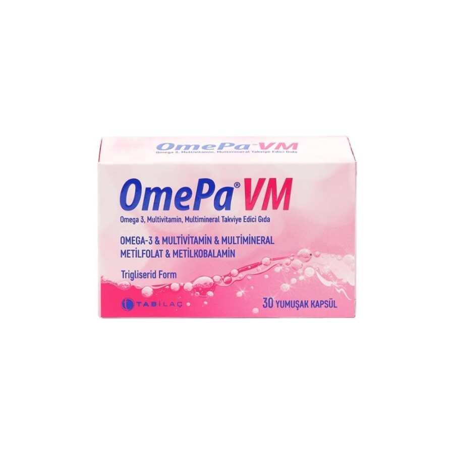 OmePa VM Multivitamin, Multimineral İçeren Takviye Edici Gıda Takviye Edici Gıda 30 Yumuşak Kapsül - 1