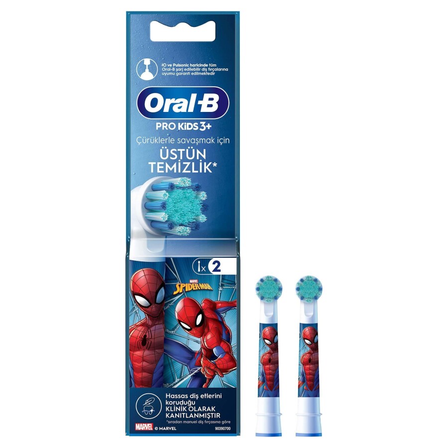 Oral-B Pro Kids Spiderman Şarjlı Diş Fırçası Yedek Başlığı 2 Adet - 1