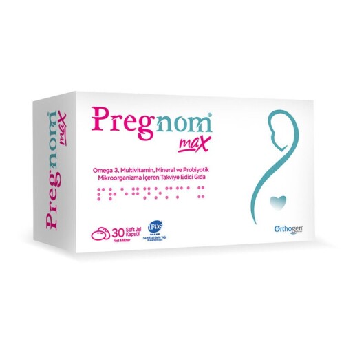 Orthogen Pregnom Max Takviye Edici Gıda 30 Yumuşak Kapsül - Orthogen
