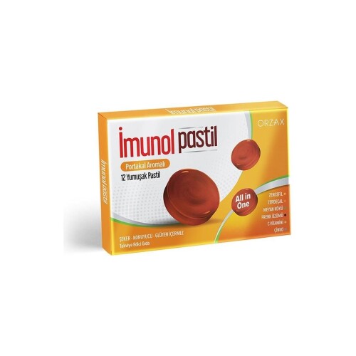 Orzax İmunol Pastil Portakal Aromalı 12 Yumuşak Kapsül - Orzax