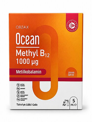 Orzax Ocean 1000 mg Methyl Cobalamin B12 Sprey 5 ml - Orzax
