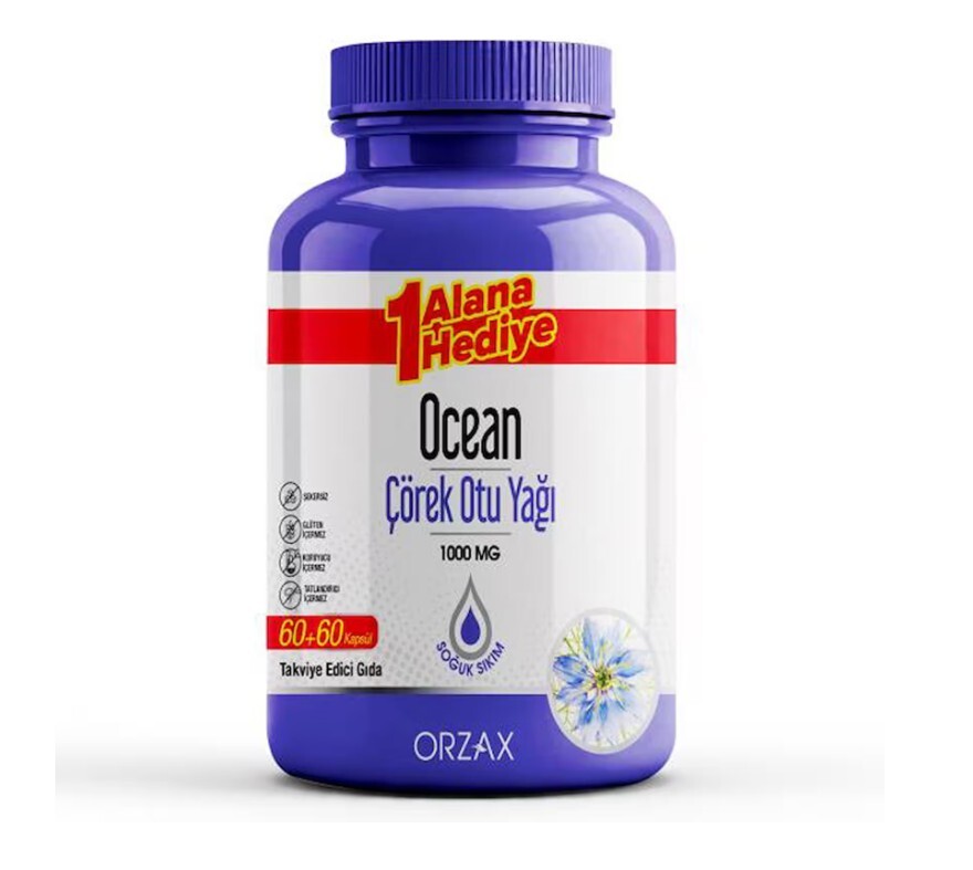 Orzax Ocean Çörek Otu Yağı 1000 mg 120 Kapsül - 1