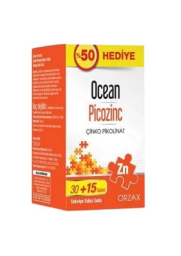 Orzax Ocean Picozinc Takviye Edici Gıda 30 + 15 Tablet - Orzax