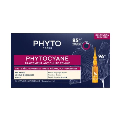 Phyto Phytocyane Kadınlar İçin Dönemsel Saç Dökülmesi Karşıtı Bakım 12 Ampul x 5 ml - Phyto