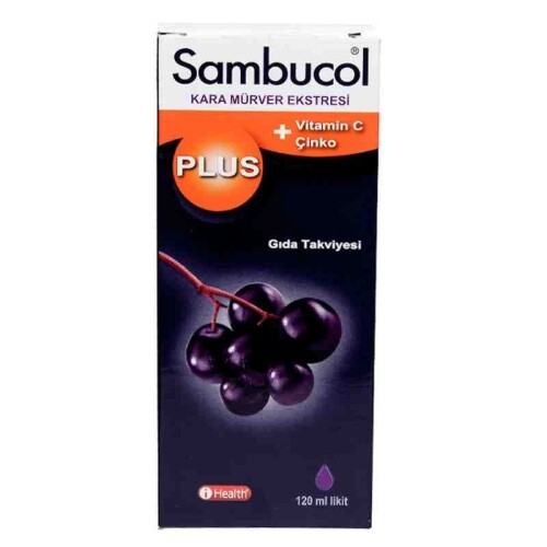 Plus Kara Mürver C Vitamini ve Çinko İçeren Takviye Edici Gıda 120 ml - Sambucol
