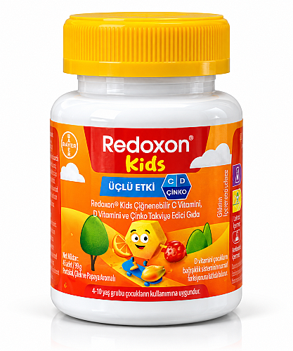 Redoxon Kids C Vitamini D Vitamini ve Çinko İçeren 60 Çiğnenebilir Tablet - Bayer