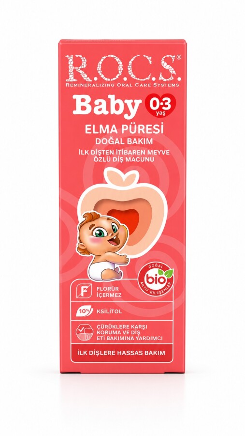 Rocs Baby 0-3 Yaş Elma Püresi Tadında Diş Macunu 45 gr - 1