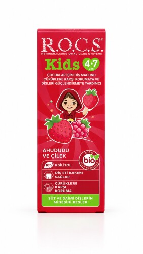 Rocs Kids 4-7 Yaş Meyveli Çocuk Diş Macunu 35ml (Ahududulu-Çilekli) - R.O.C.S.