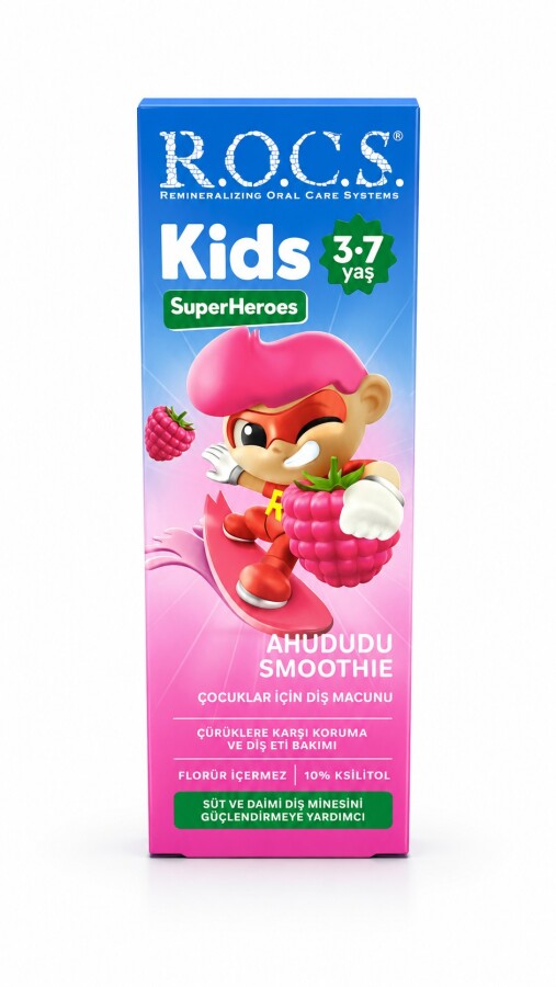 Rocs Kids Ahududu Smooth - Çocuk Diş Macunu 3-7 Yaş 35 ml - 1