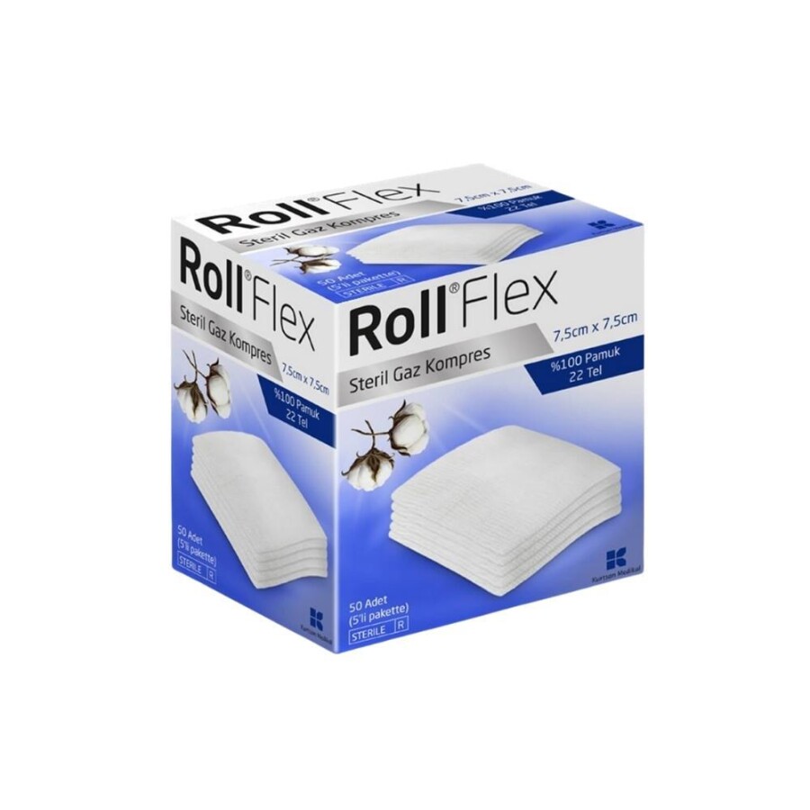 Roll Flex Gaz Kompress 7,5cm x 7,5cm 50'li - 1