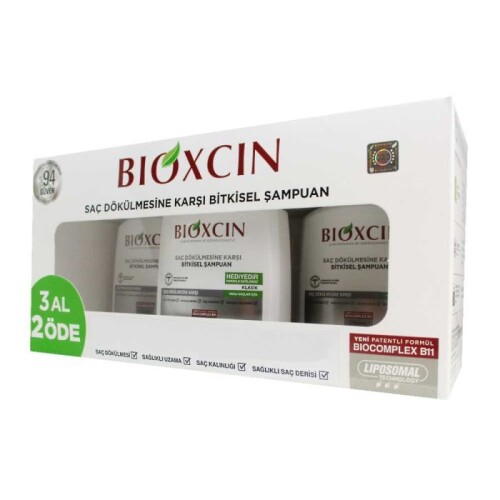 Bioxcin Saç Dökülmasine Karşı Bitkisel Şampuan 3 Al 2 Öde Yağlı Saçlar İçin 3X300ml - Bioxcin