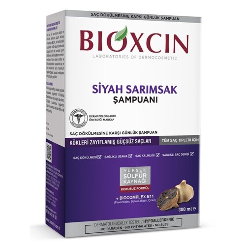 Bioxcin Siyah Sarımsak Şampuanı Saç Dökülmesine Karşı Günlük Tüm Saçlar İçin 300ml - Bioxcin